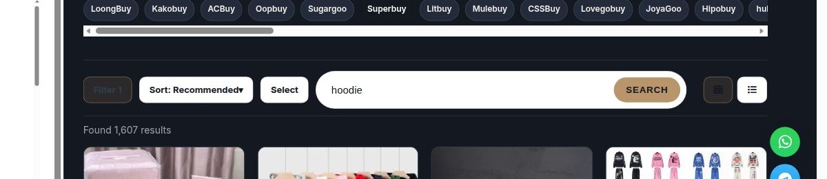 Hoodie search in the Superbuy catalogue on w2clinks